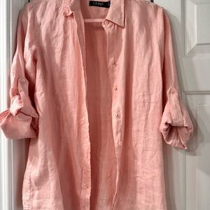 Ralph Lauren Pink Blouse with Casual Style and Lightweight Fabric